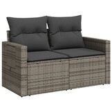 vidaXL Tuinbank 2-zits Poly Rattan Grijs - 35% Korting
