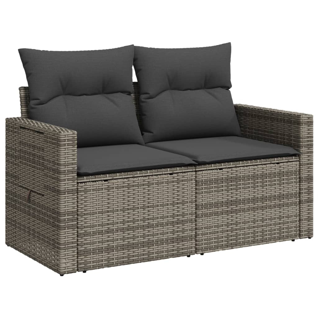 vidaXL Tuinbank 2-zits Poly Rattan Grijs - 35% Korting