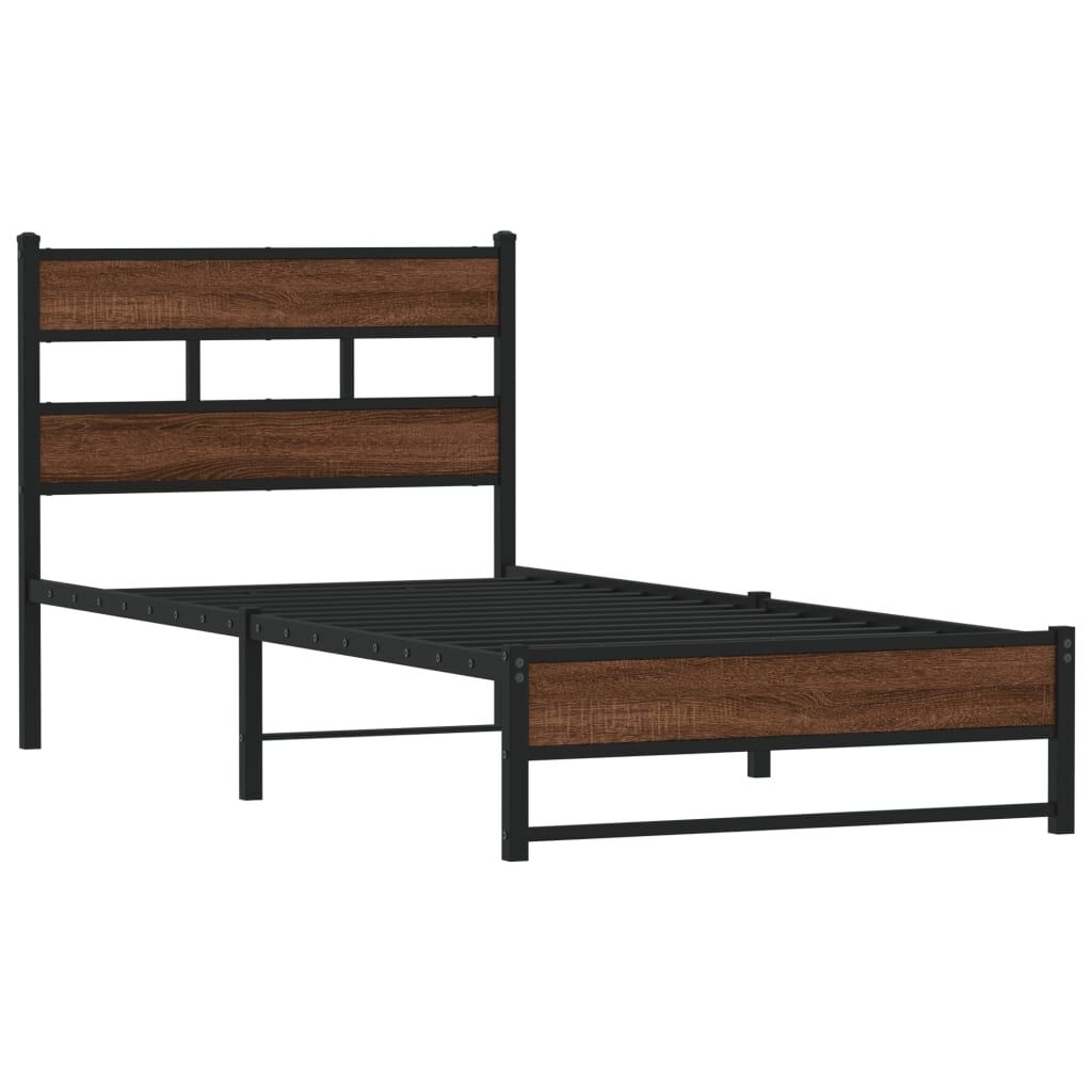 vidaXL Bedframe Metaal Bruin Eiken 80x200cm - 34% Korting!