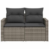 vidaXL Tuinbank 2-zits Poly Rattan Grijs - 35% Korting