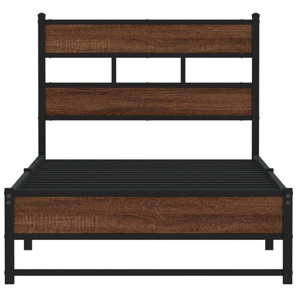 vidaXL Bedframe Metaal Bruin Eiken 80x200cm - 34% Korting!