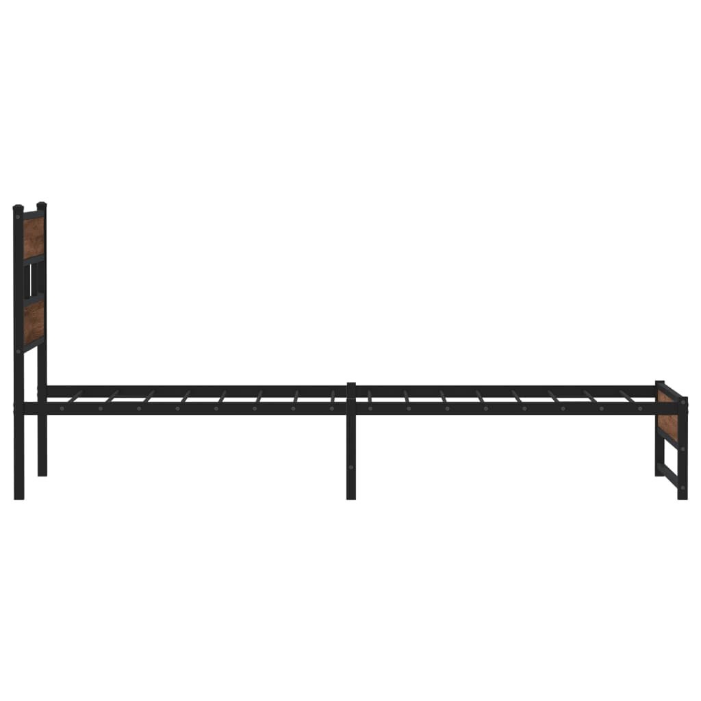 vidaXL Bedframe Metaal Bruin Eiken 80x200cm - 34% Korting!