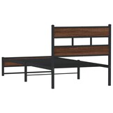 vidaXL Bedframe Metaal Bruin Eiken 80x200cm - 34% Korting!