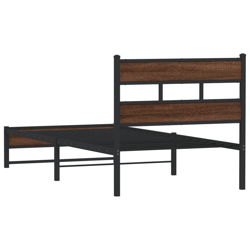vidaXL Bedframe Metaal Bruin Eiken 80x200cm - 34% Korting!