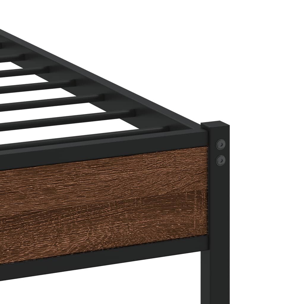 vidaXL Bedframe Metaal Bruin Eiken 80x200cm - 34% Korting!
