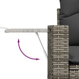 vidaXL Tuinbank 2-zits Poly Rattan Grijs - 35% Korting