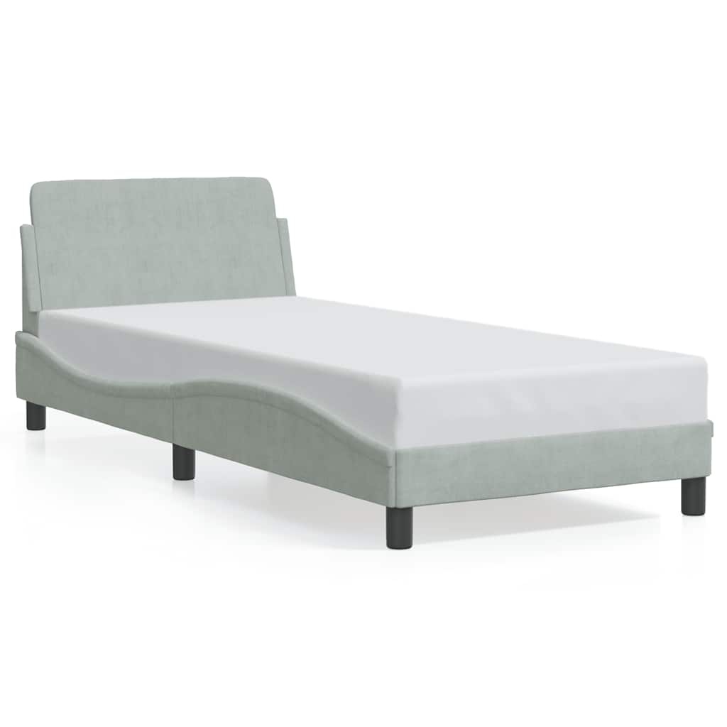 vidaXL Bedframe Fluweel Lichtgrijs 90x190 cm (34% Korting)