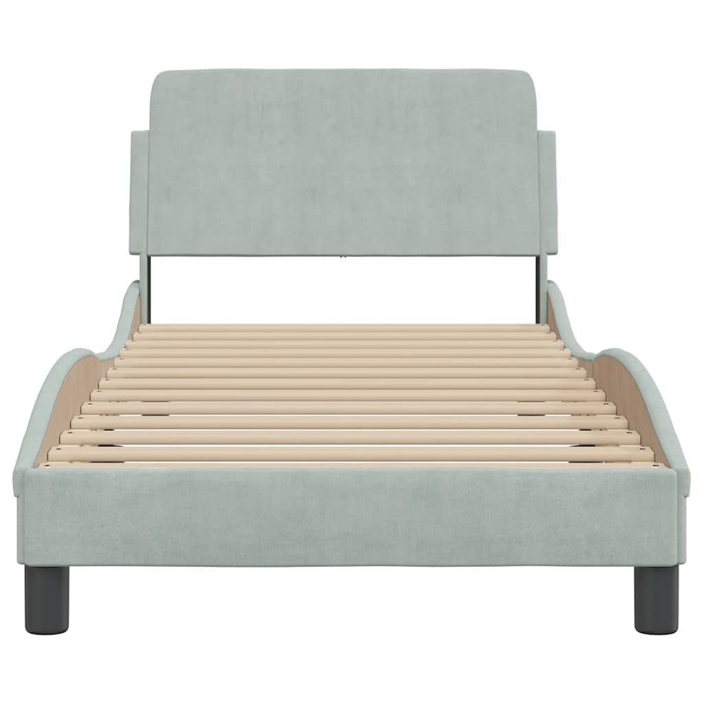 vidaXL Bedframe Fluweel Lichtgrijs 90x190 cm (34% Korting)