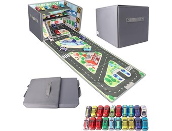 Speelgoedgarage 3-in-1 met 20 Auto's | Opvouwbaar | 28% Korting