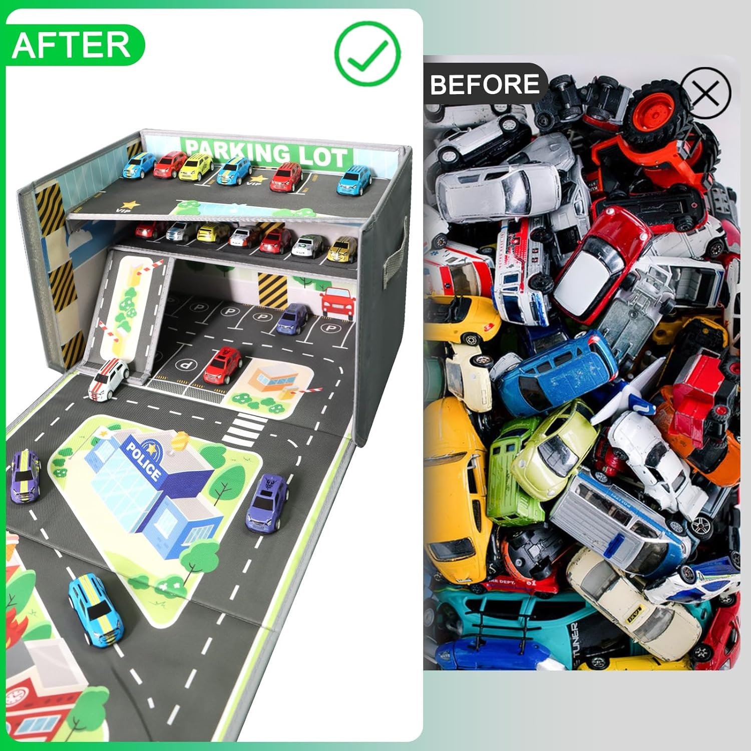 Speelgoedgarage 3-in-1 met 20 Auto's | Opvouwbaar | 28% Korting