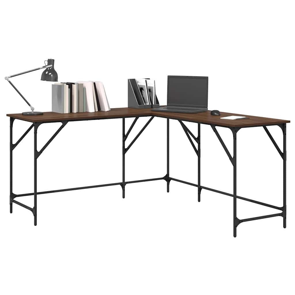 vidaXL L-Bureau Bruin Eiken - 149x149x75 cm | 53% Korting