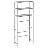 vidaXL Opbergrek voor boven wasmachine 3-laags 69x28x169 cm zilver