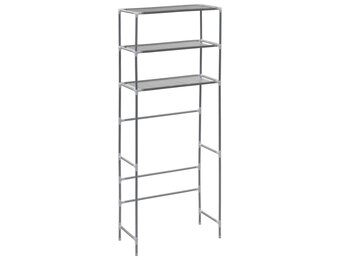 vidaXL Opbergrek voor boven wasmachine 3-laags 69x28x169 cm zilver