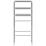 vidaXL Opbergrek voor boven wasmachine 3-laags 69x28x169 cm zilver