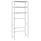 vidaXL Opbergrek voor boven wasmachine 3-laags 69x28x169 cm zilver