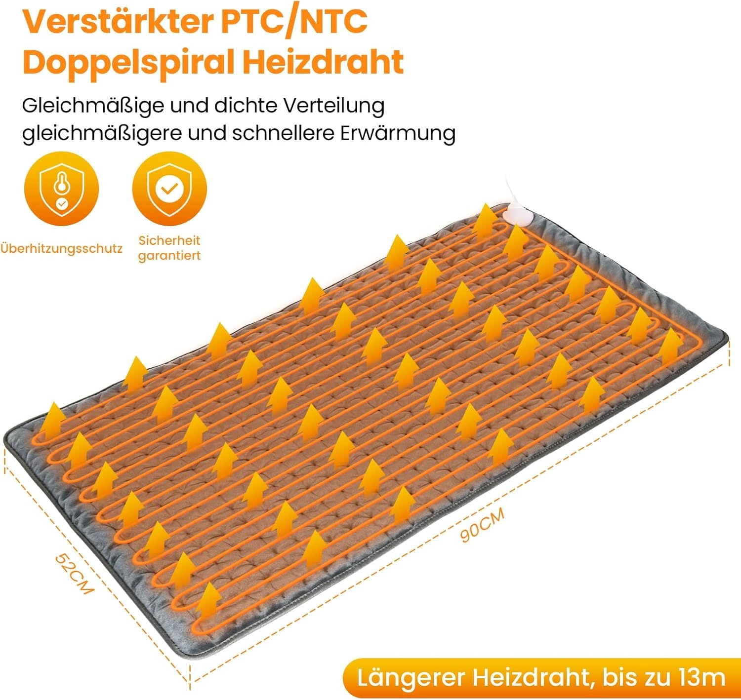 Verwarmingskussen 92x50cm Grijs - 29% Korting