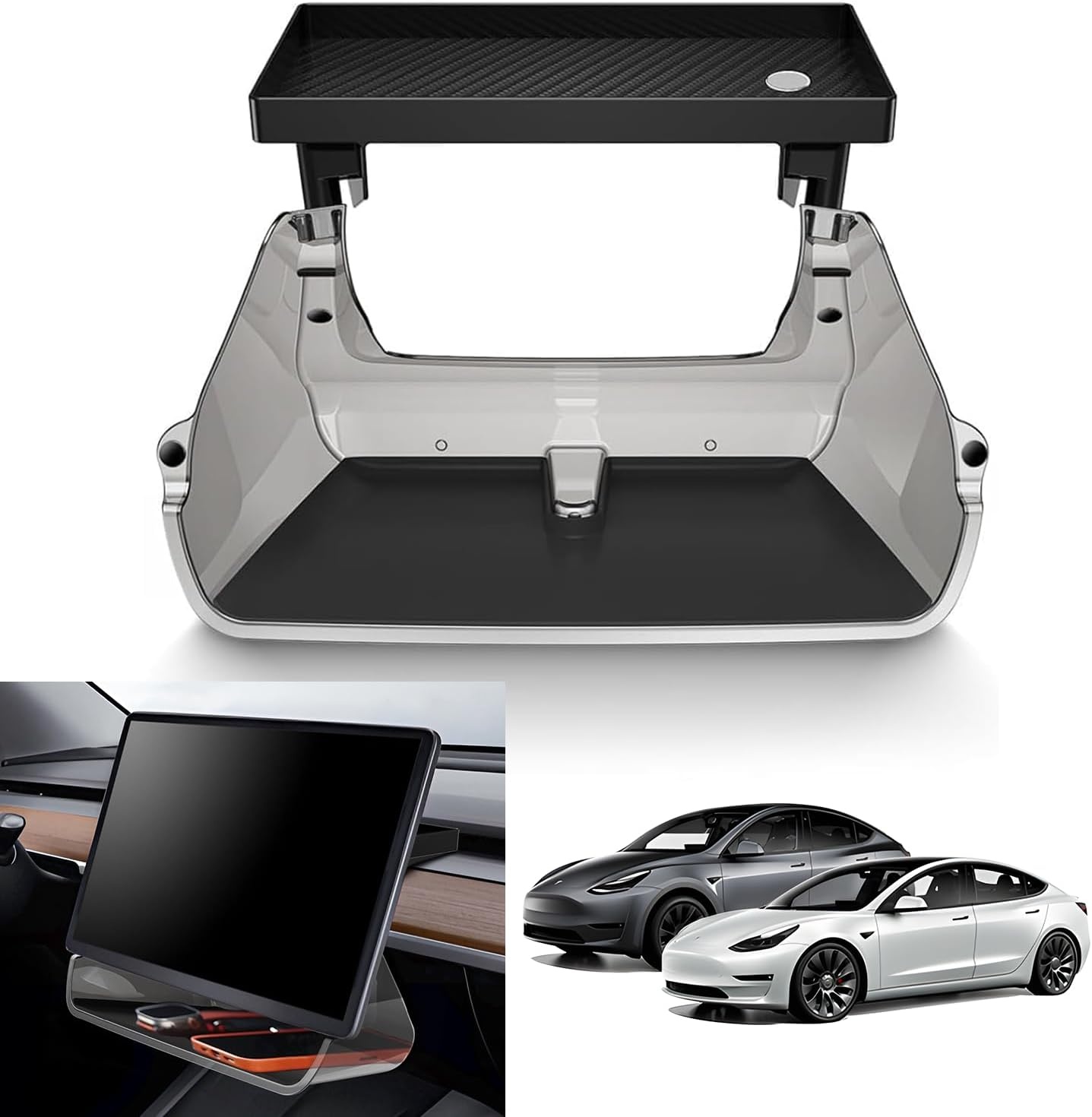 QKIIP Magnetische Acryl Opbergplank voor Tesla Model 3/Y - Gemakkelijke Installatie