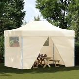 vidaXL Vouwtent pop-up met 4 zijwanden 3x4,5 m crèmewit