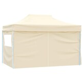 vidaXL Vouwtent pop-up met 4 zijwanden 3x4,5 m crèmewit