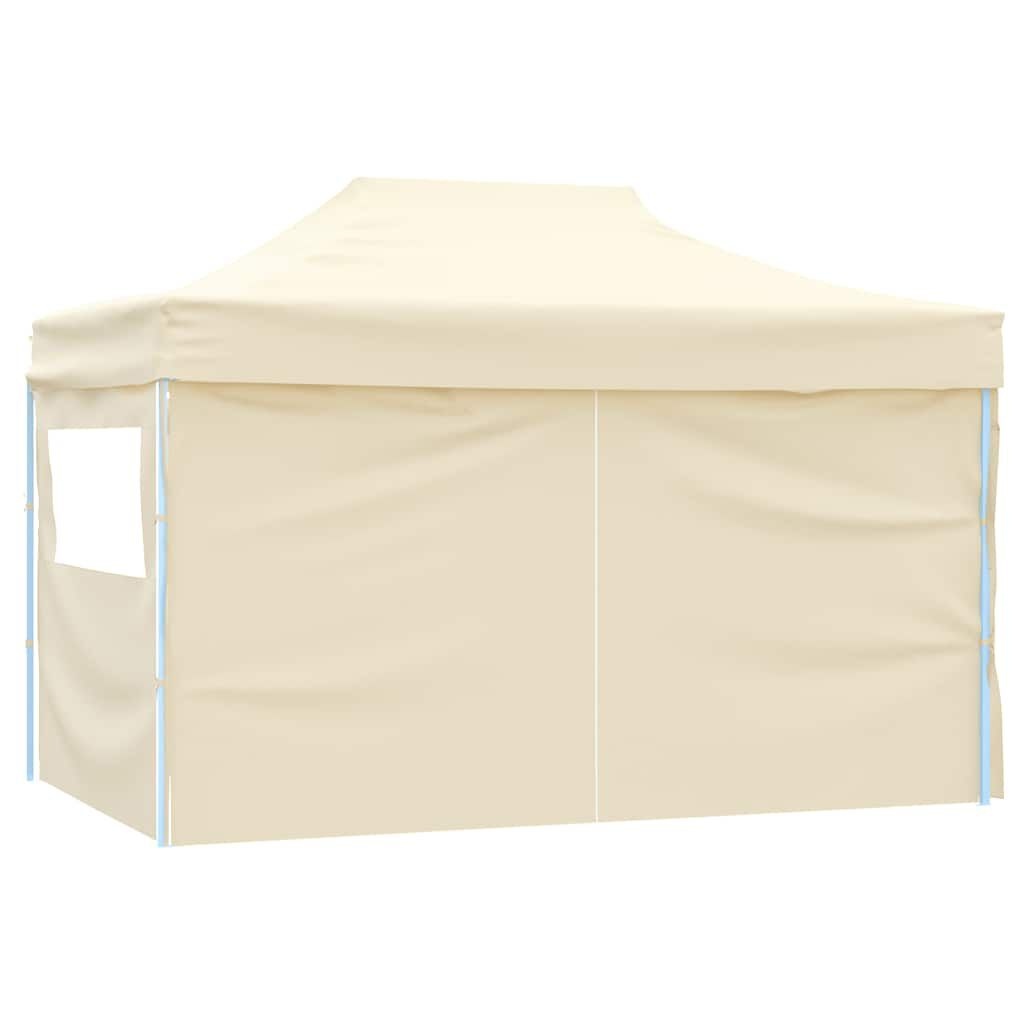 vidaXL Vouwtent pop-up met 4 zijwanden 3x4,5 m crèmewit