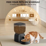 Automatische kattenvoerdispenser en waterfontein, combinatie voor katten, batterijduur tot 180 dagen, 10 seconden spraakopname, 3 liter kattenvoerautomaat en 2 liter waterfontein