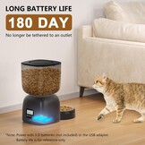 Automatische kattenvoerdispenser en waterfontein, combinatie voor katten, batterijduur tot 180 dagen, 10 seconden spraakopname, 3 liter kattenvoerautomaat en 2 liter waterfontein