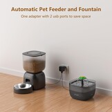 Automatische kattenvoerdispenser en waterfontein, combinatie voor katten, batterijduur tot 180 dagen, 10 seconden spraakopname, 3 liter kattenvoerautomaat en 2 liter waterfontein