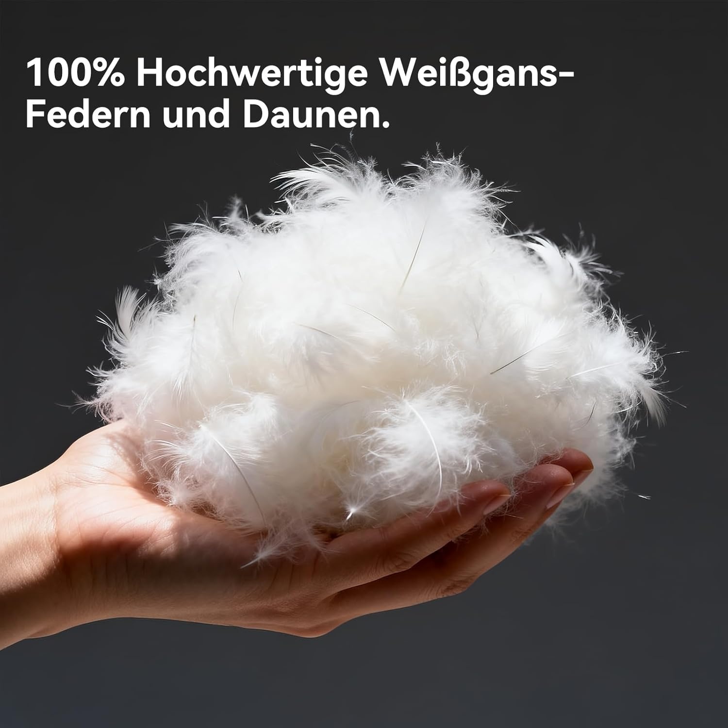 Dekbed van ganzendons en veren, ultrazacht - 100% katoen, thermisch donsdekbed met hoog vullend vermogen, dekbed (warm winterdekbed - wit, 155 x 220 cm)