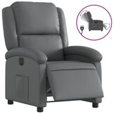vidaXL Fauteuil verstelbaar elektrisch kunstleer grijs
