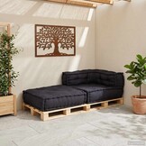 vidaXL Poef modulair 70x70x54 stof antracietkleurig