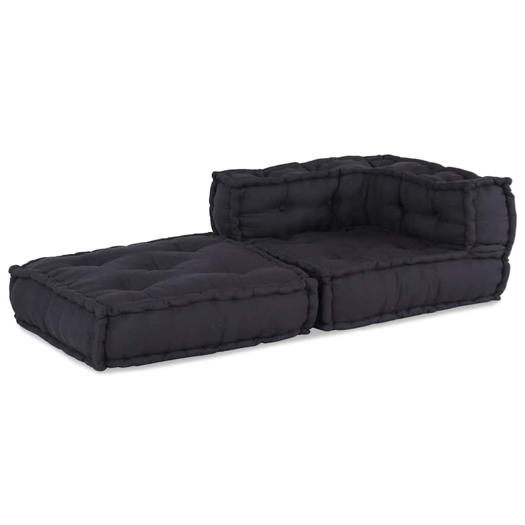 vidaXL Poef modulair 70x70x54 stof antracietkleurig