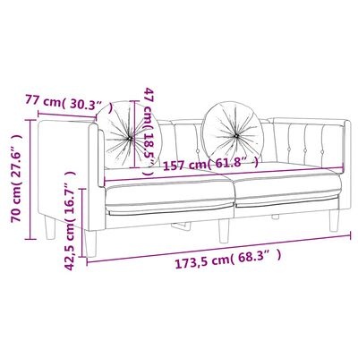 VidaXL 2-zitsbank Velours Lichtgrijs - 41% Korting