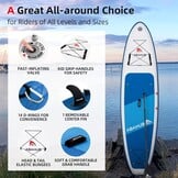 Abahub SUP Board Opblaasbaar, 320x78x15cm Stand Up Paddling Board Set, Blauw/Groen/Oranje/Rood Standup Paddle Board met Verstelbare Aluminium Peddel, Kajak Stoel, voor Kajakken, Kanoën
