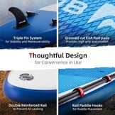 Abahub SUP Board Opblaasbaar, 320x78x15cm Stand Up Paddling Board Set, Blauw/Groen/Oranje/Rood Standup Paddle Board met Verstelbare Aluminium Peddel, Kajak Stoel, voor Kajakken, Kanoën