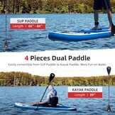 Abahub SUP Board Opblaasbaar, 320x78x15cm Stand Up Paddling Board Set, Blauw/Groen/Oranje/Rood Standup Paddle Board met Verstelbare Aluminium Peddel, Kajak Stoel, voor Kajakken, Kanoën
