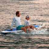Abahub SUP Board Opblaasbaar, 320x78x15cm Stand Up Paddling Board Set, Blauw/Groen/Oranje/Rood Standup Paddle Board met Verstelbare Aluminium Peddel, Kajak Stoel, voor Kajakken, Kanoën