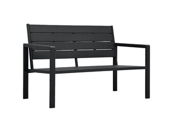 vidaXL Tuinbank hout-look 120 cm HDPE zwart