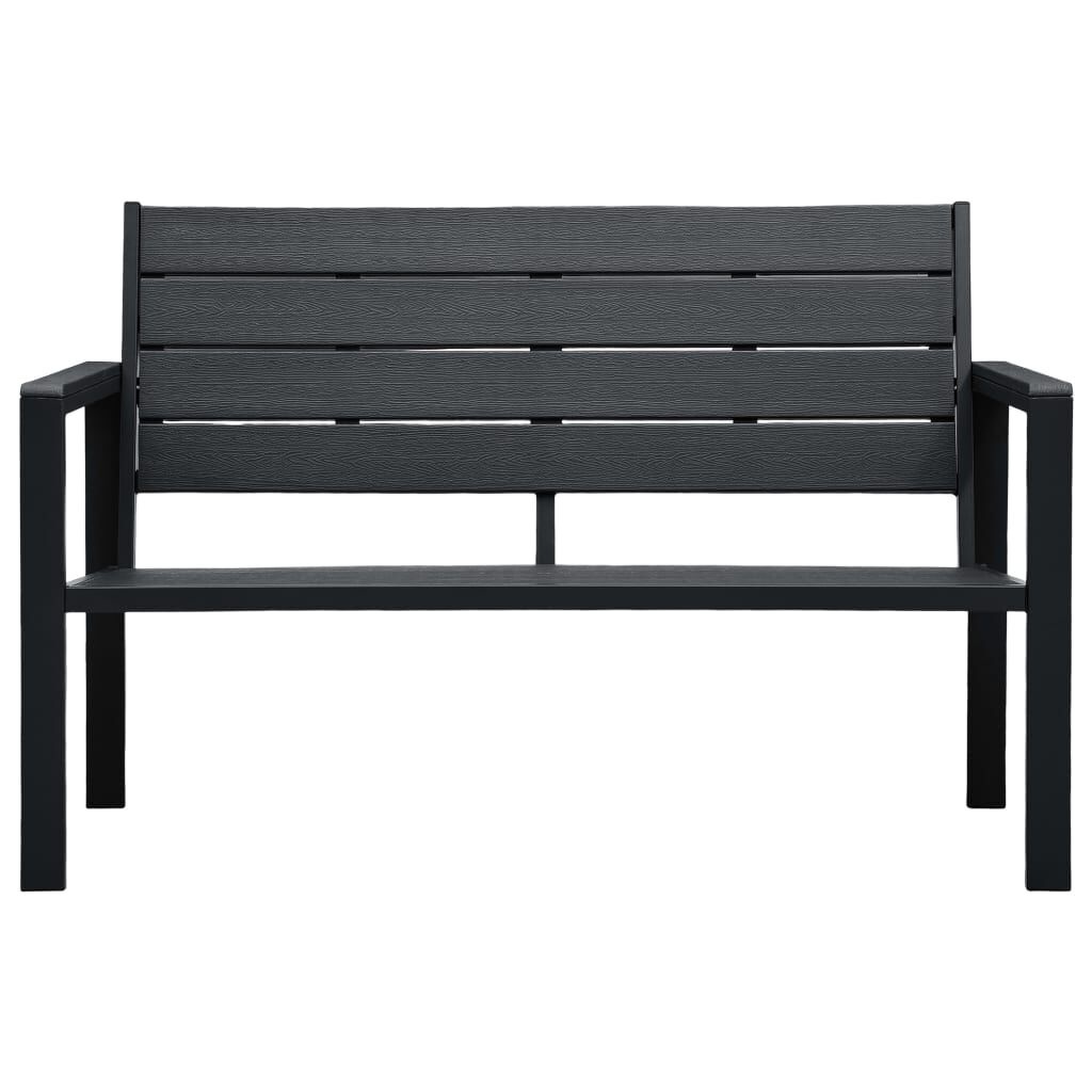 vidaXL Tuinbank hout-look 120 cm HDPE zwart