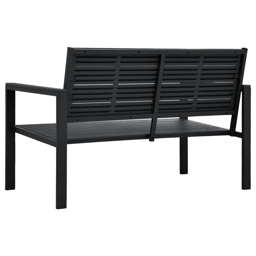 vidaXL Tuinbank hout-look 120 cm HDPE zwart
