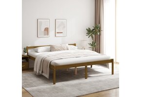Seniorenbed Grenenhout Honingbruin 200x200 cm - 52% Korting!