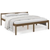 vidaXL Seniorenbed massief grenenhout honingbruin 200x200 cm