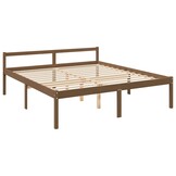 vidaXL Seniorenbed massief grenenhout honingbruin 200x200 cm