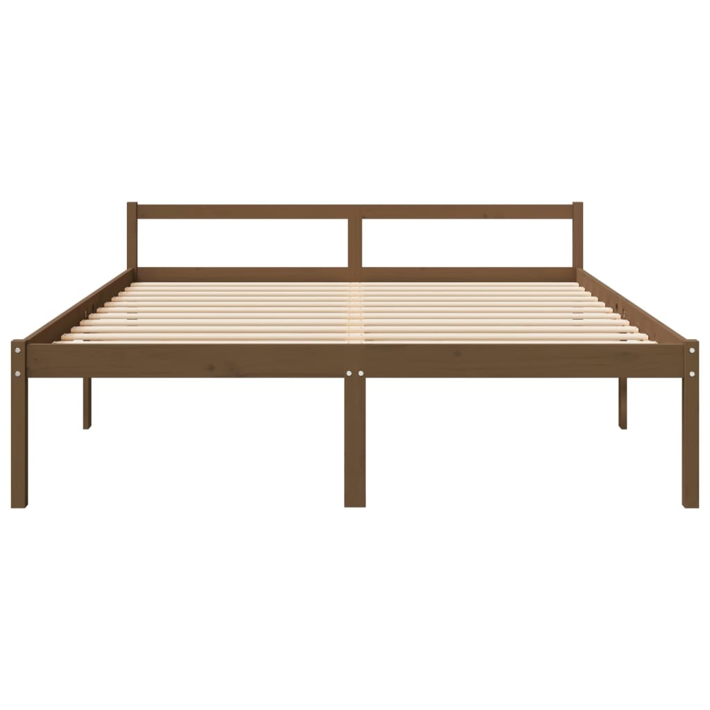 vidaXL Seniorenbed massief grenenhout honingbruin 200x200 cm