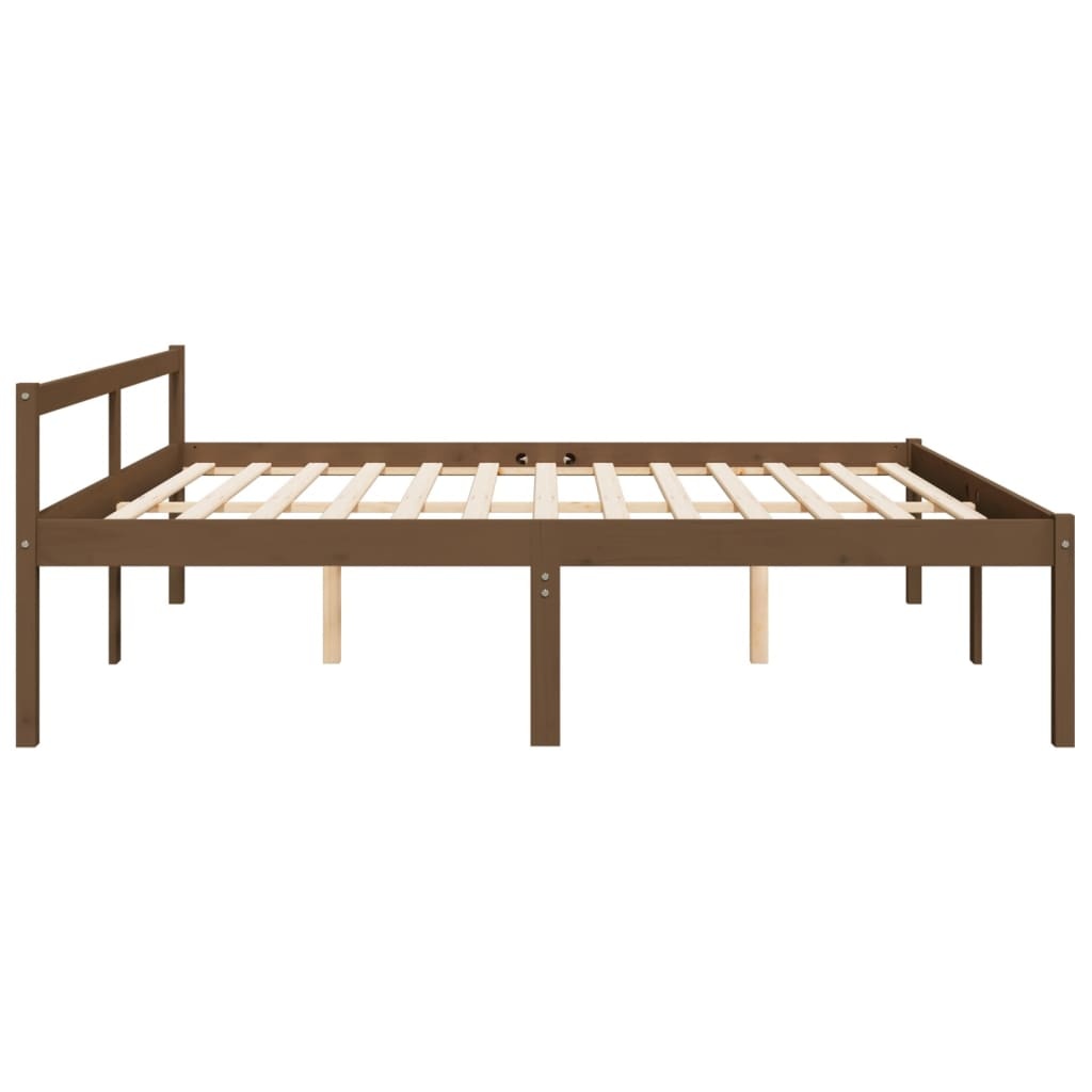 vidaXL Seniorenbed massief grenenhout honingbruin 200x200 cm