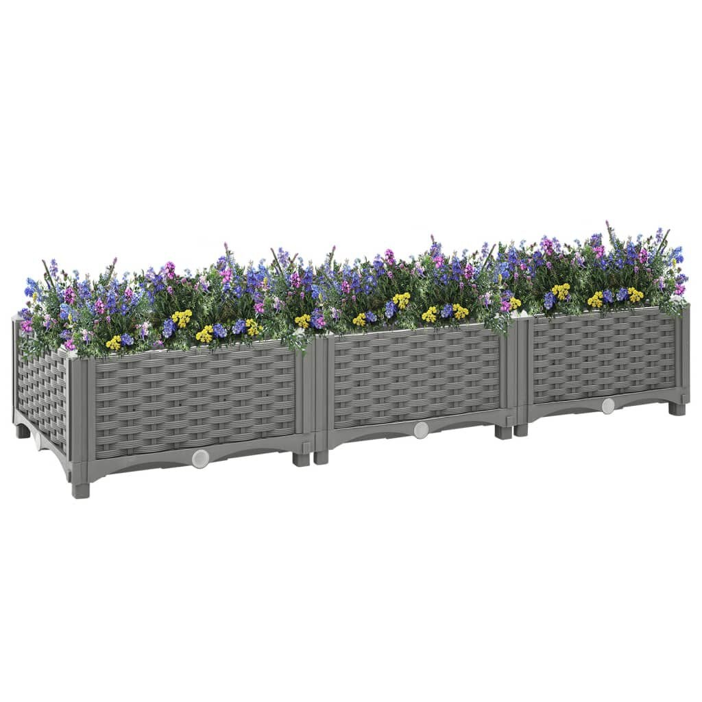 vidaXL Plantenbak verhoogd 120x40x23 cm polypropeen