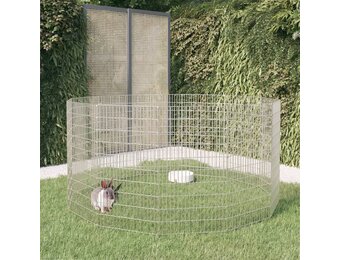 vidaXL Dierenverblijf 12 panelen 54x100 cm gegalvaniseerd ijzer