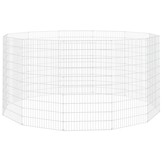 vidaXL Dierenverblijf 12 panelen 54x100 cm gegalvaniseerd ijzer