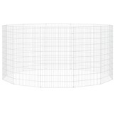 vidaXL Dierenverblijf 12 panelen 54x100 cm gegalvaniseerd ijzer