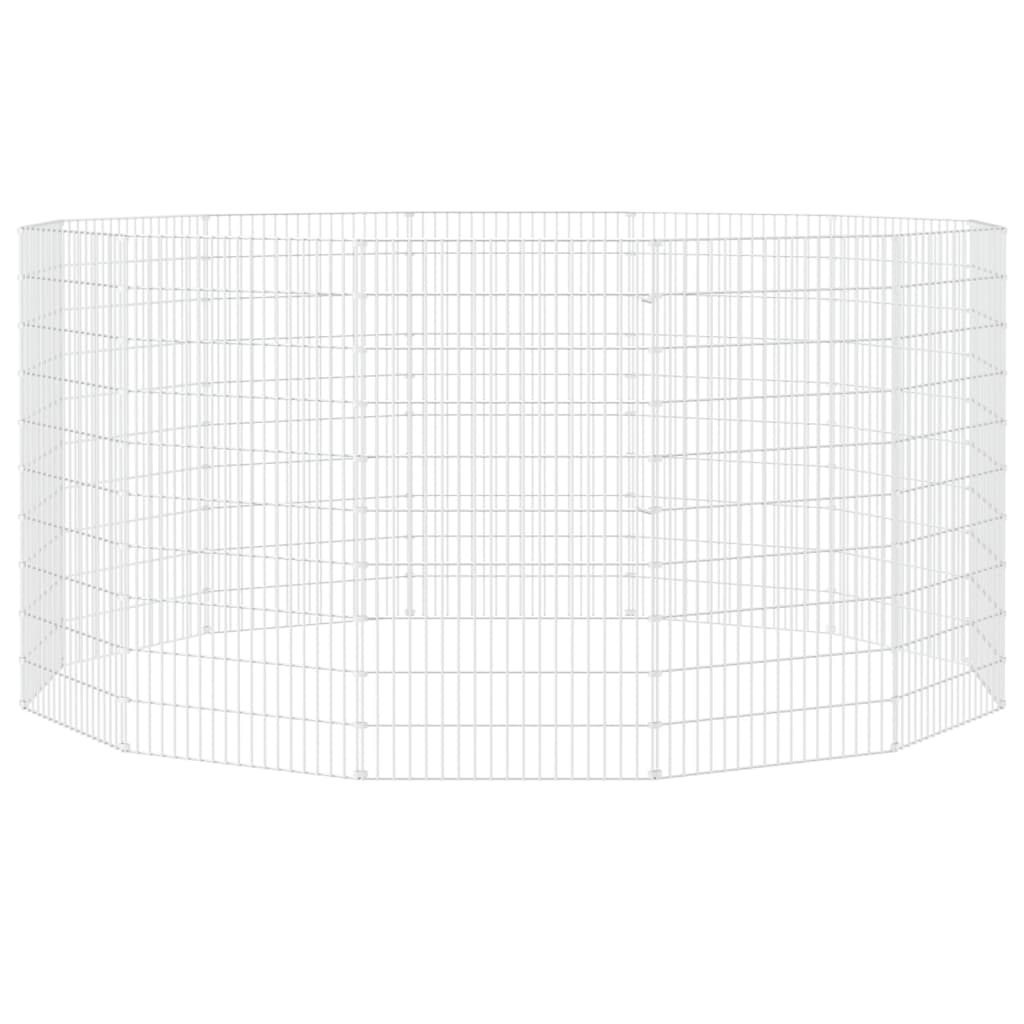 vidaXL Dierenverblijf 12 panelen 54x100 cm gegalvaniseerd ijzer