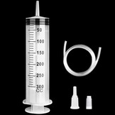 Spuit Met Slang, Plastic Spuit Met Dop 300ml, Grote Spuit Herbruikbaar, Spuiten, Herbruikbare Spuiten Met Grote Capaciteit voor Laboratorium, Industrie, Huisdiervoeding